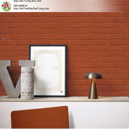 Giấy dán tường giả gạch 3D màu đỏ đậm đỏ sẫm 88643-3