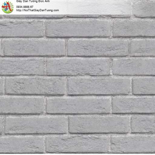 Giấy dán tường giả gạch 3D màu xám đậm 88643-2