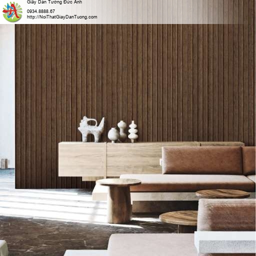 Giấy dán tường giẩ gỗ 3D màu nâu đậm 88649-4