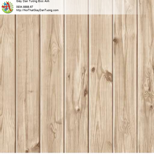 Giấy dán tường giả gỗ 3D màu vàng nhạt 88648-1