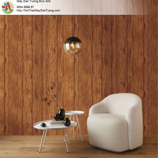 Giấy dán tường giả gỗ thịt mảng lớn màu vàng cam, nâu đỏ 88650-1
