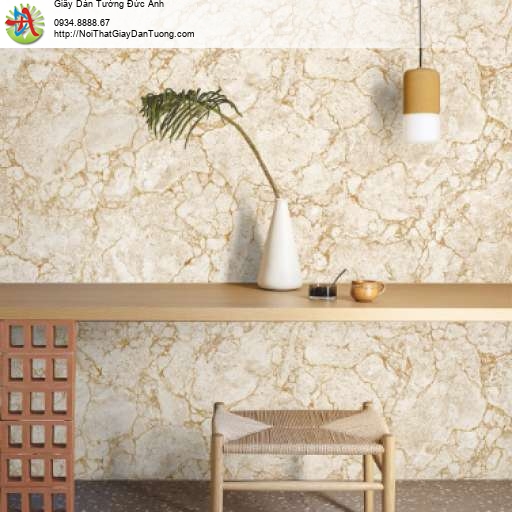 Giấy dán tường giả vân đá marble màu vàng màu nâu nhạt 88644-2