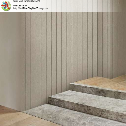 Giấy dán tường giả xi măng màu nâu nhạt kẻ sọc, màu xám 88642-2
