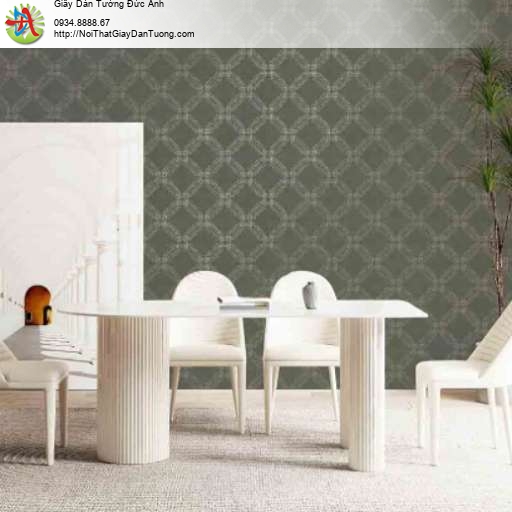 Giấy dán tường hình ca rô màu xanh rêu hiện đại - Times 9200-2