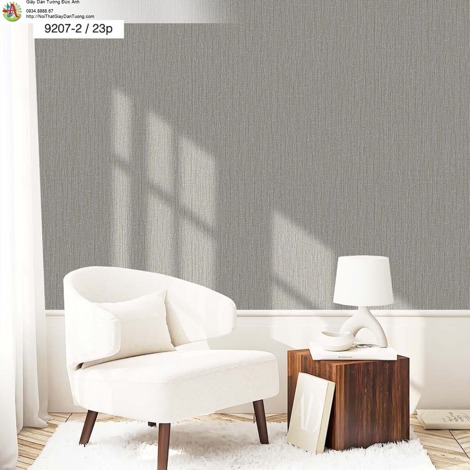 Giấy dán tường vân sọc đứt khúc quãng ngắn màu xám - Times 9207-2