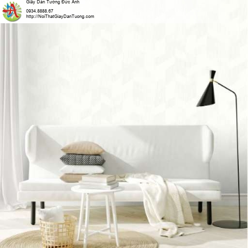 Giấy dán tường gân họa tiết ca rô sóng lượng màu trắng - Times 9218-1
