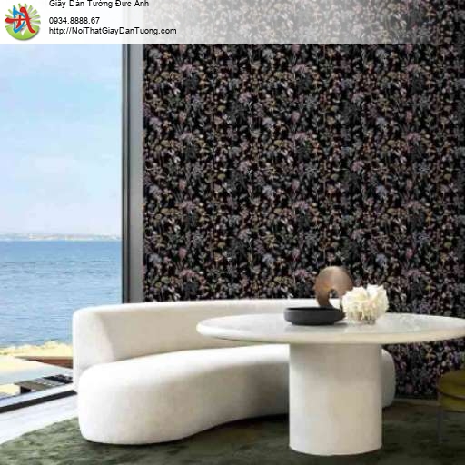 Giấy dán tường hoa lá cành màu đen ấn tượng làm điểm nhấn phòng - Times 9217-2