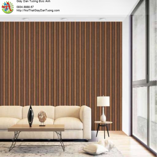 Giấy dán tường kẻ sọc 3D màu nâu đậm ấn tượng hiện đại - Times 9213-2