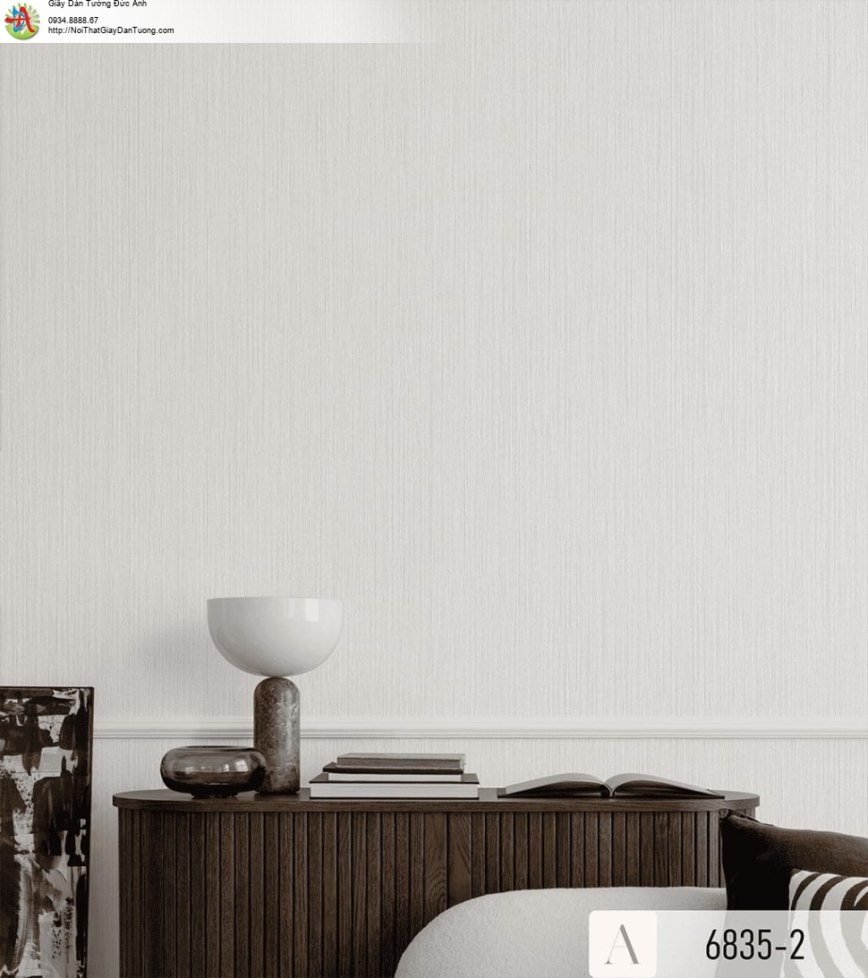 Giấy dán tường gân kẻ sọc nhỏ mà xám - Albany 6835-2