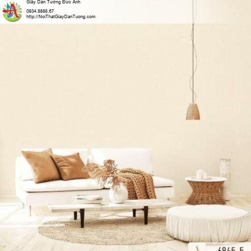 Giấy dán tường màu vàng kem, giấy đươn giản một màu hiện đại - Albany 6845-5