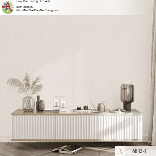 Giấy dán tường màu vàng kem nhạt màu sáng - Albany 6833-1