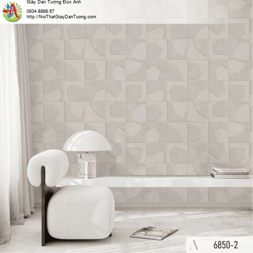 Giấy dán tường 3D màu xám điểm nhấn phòng khách - Albany 6850-2
