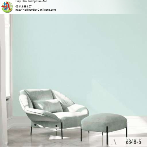 Giấy dán tường đơn giản một màu xanh nhạt - Albany 6848-5