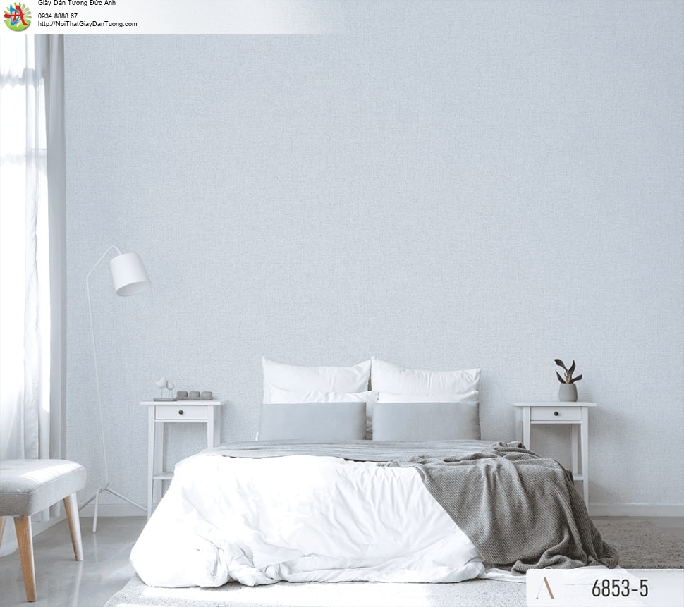 Giấy dán tường màu xám xanh - Albany 6853-5