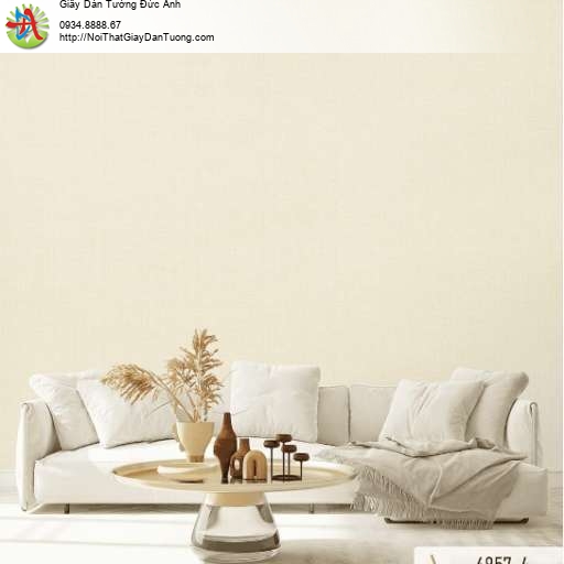 Giấy dán tường vân vải màu vàng kem - Albany 6857-4