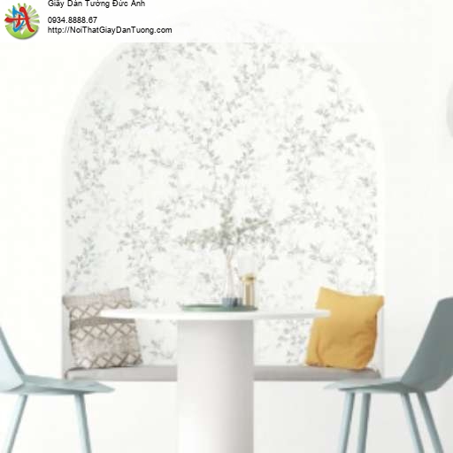 Giấy dán tường hoa lá cành dây leo màu trắng - Vila 5701-3