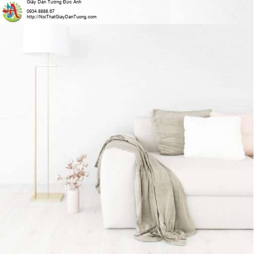 Giấy dán tường gân trơn đơn giản màu trắng hiện đại - Joinus 8606-1