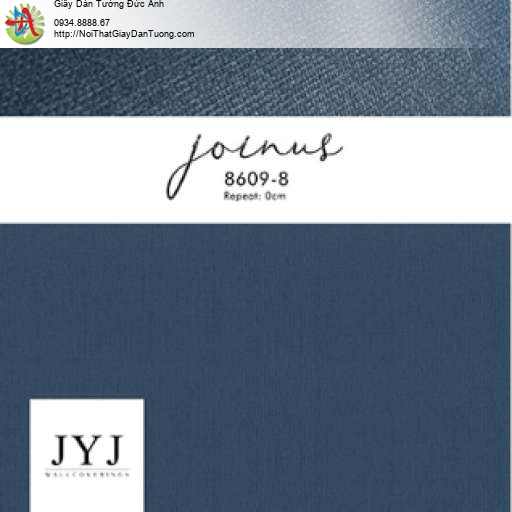 Giấy dán tường màu xanh than, xanh đậm - Joinus 8609-8