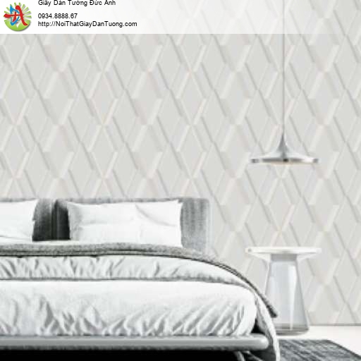 Giấy dán tường ca rô lớn 3D màu xám - Joinus 8622-3