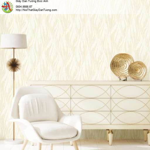 Giấy dán tường uốn lượn sóng mềm mại kim tuyến kim sa màu vàng nhạt - Joinus 8623-2