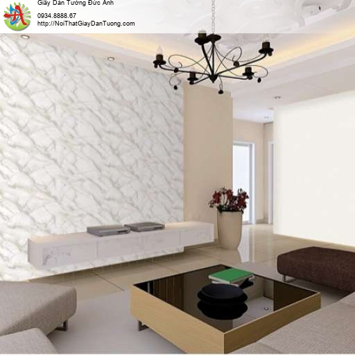 Giấy dán tường vân đá marble màu trắng xám - LUX001
