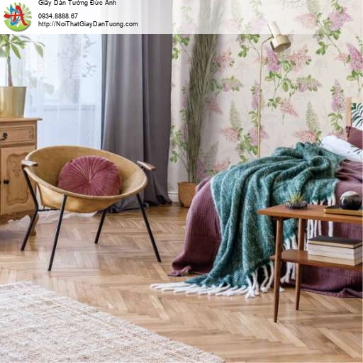 Giấy dán tường chùm bông hoa màu hồng - Chi Tử Đinh Hương - Bloom 82099-1