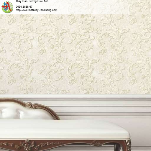 Giấy dán tường hoa văn cổ điển màu trắng sữa - Contessa 4004-1