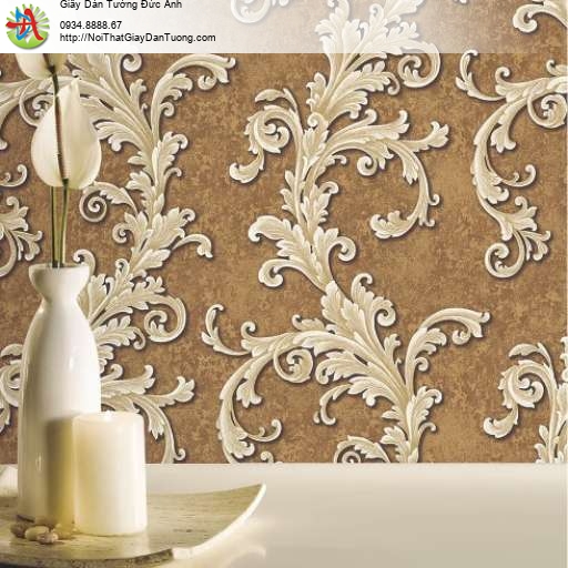 Giấy dán tường hoa văn cổ điển phong cách Châu Âu màu nâu - Contessa 4004-4