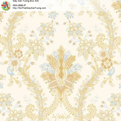 Giấy dán tường phong cách Châu Âu màu vàng - Contessa 4002-2