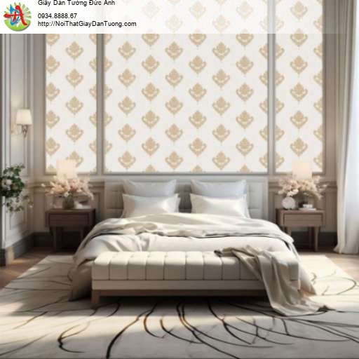 Giấy dán tường cổ điển phong cách châu âu sang trọng màu vàng - Artis 2703-3