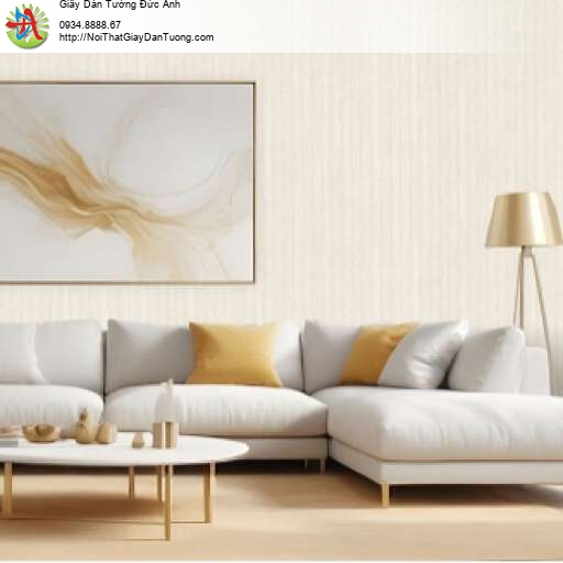 Giấy dán tường gân sọc màu vàng kem - Artis 2707-2