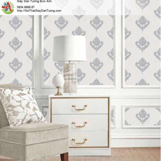 Giấy dán tường hoa văn cổ điển màu xám - Artis 2703-4