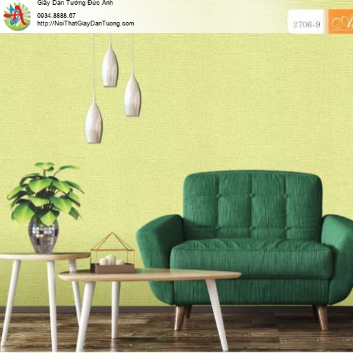 Giấy dán tường màu vàng xanh chuối vàng chanh - Artis 2706-9