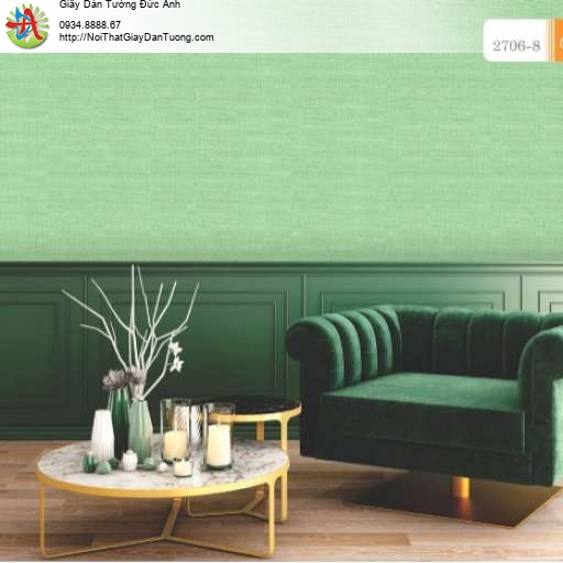 Giấy dán tường màu xanh lá, xanh cốm - Artis 2706-8